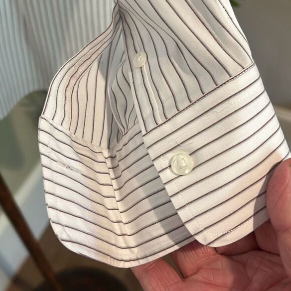 BROOKS BROTHERS Gray Pinstripe Blouse NWOT - Picture 4 of 7